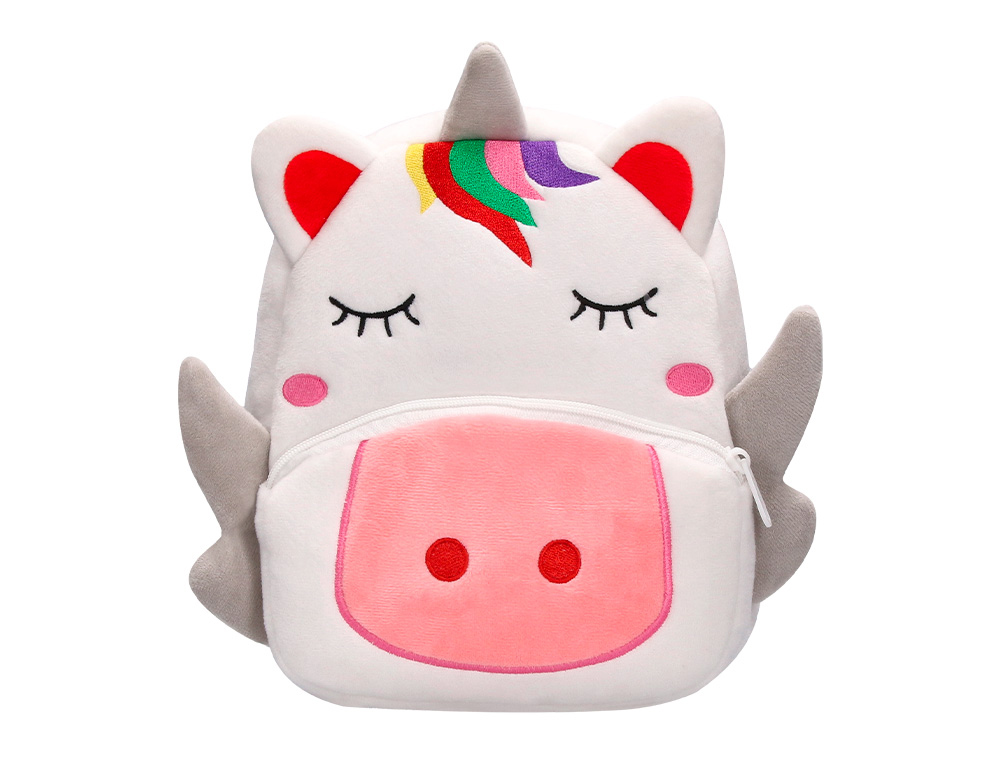 CARTERA PREESCOLAR LIDERPAPEL MOCHILA INFANTIL PELUCHE UNICORNIO 260X100X240 MM