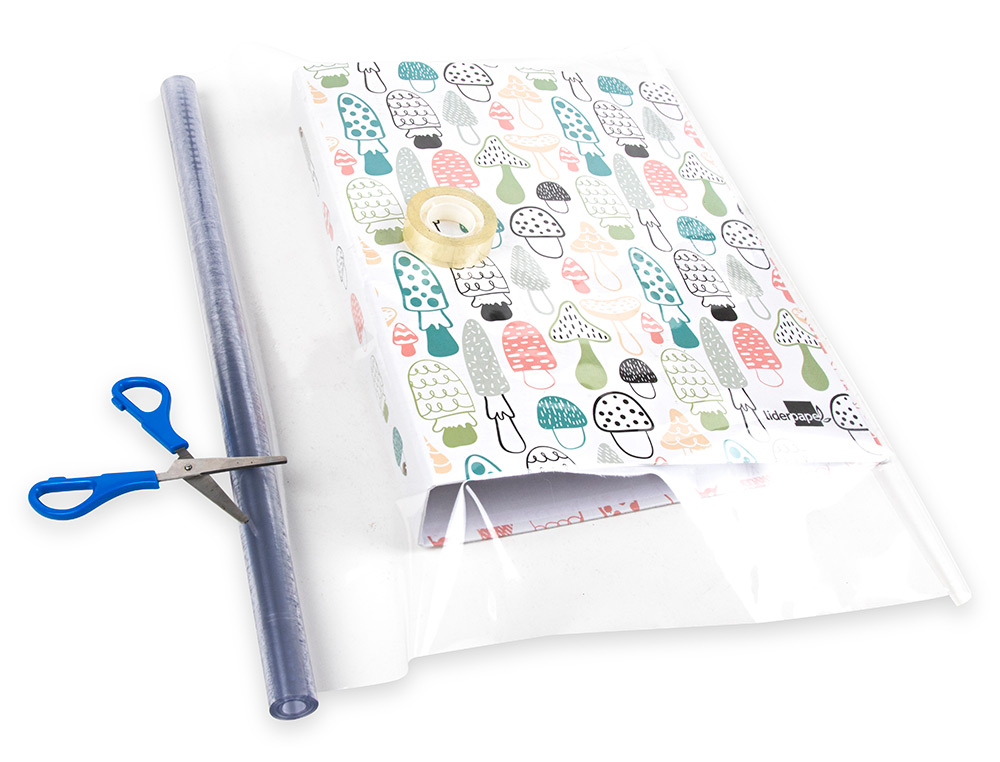 ROLLO PLASTICO FORRALIBROS LIDERPAPEL 0,45X2 MT 70 MC