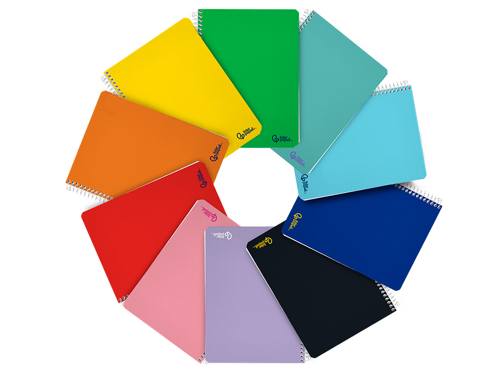 CUADERNO ESPIRAL LIDERPAPEL A4 SMART TAPA BLANDA 80H 75GR CUADRO 8 MM CON MARGEN COLORES SURTIDOS