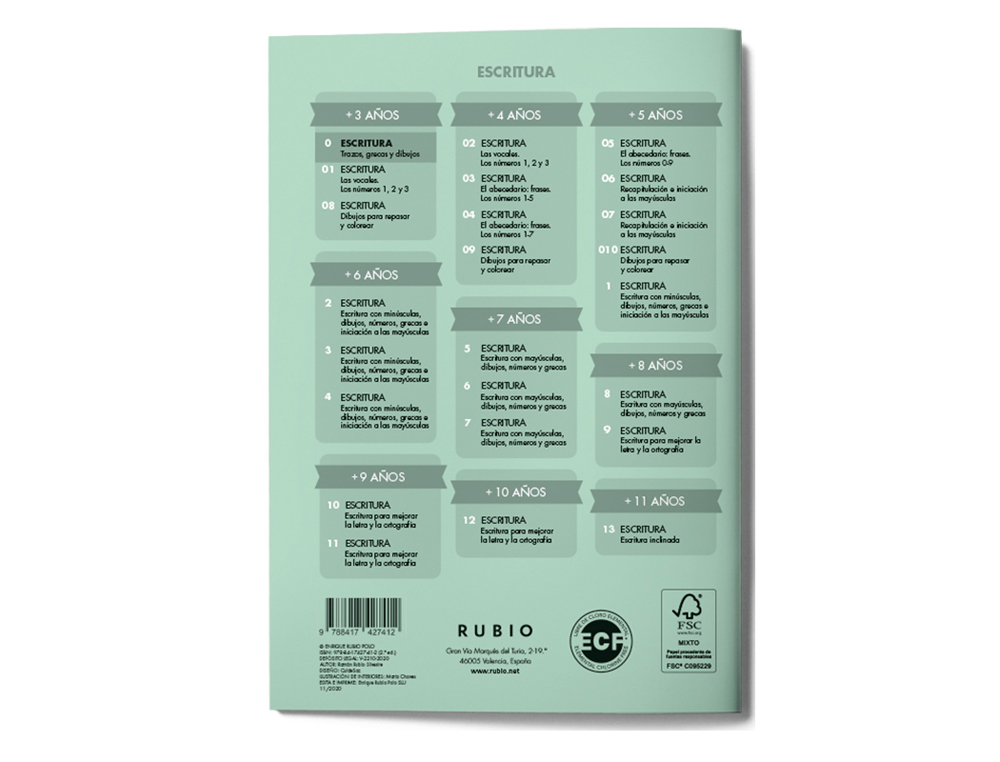 CUADERNO RUBIO CALIGRAFIA Nº 0