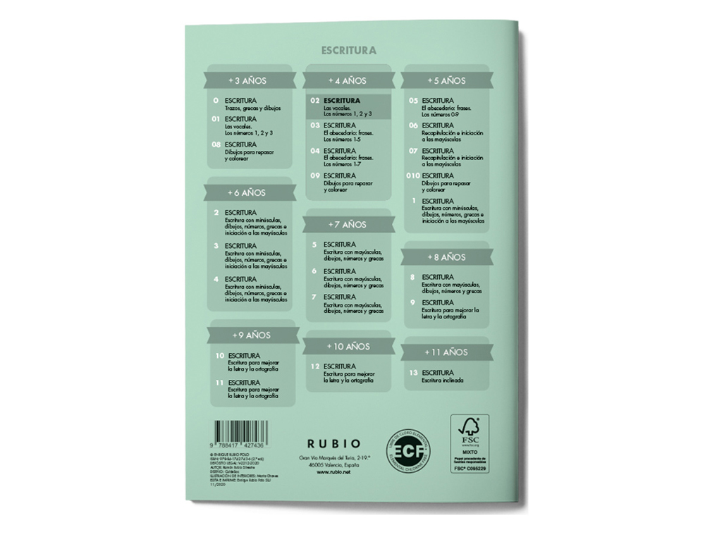 CUADERNO RUBIO CALIGRAFIA Nº 02