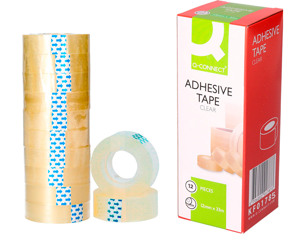 CINTA ADHESIVA Q-CONNECT TRANSPARENTE 33 MT X 12 MM