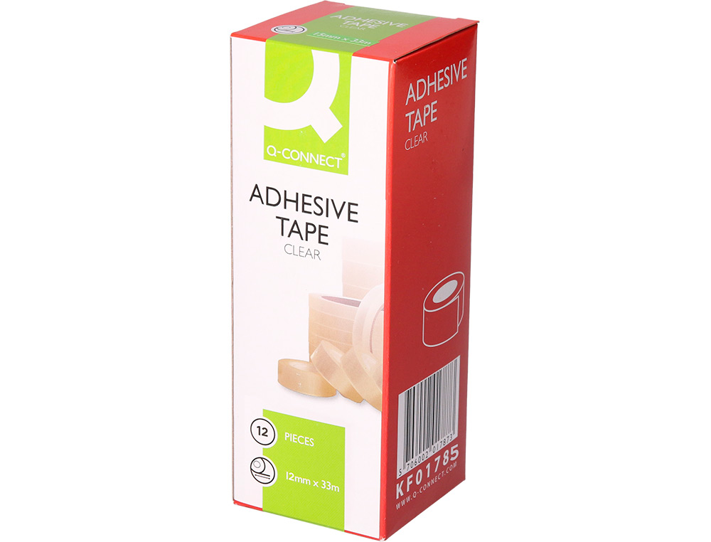 CINTA ADHESIVA Q-CONNECT TRANSPARENTE 33 MT X 12 MM