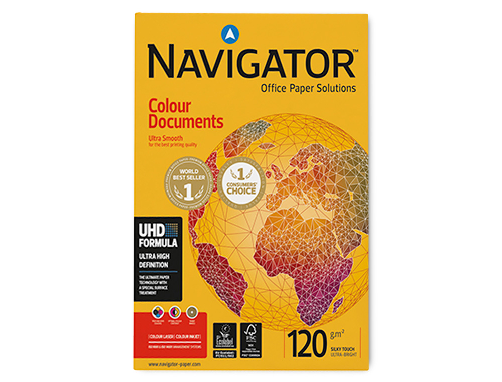 PAPEL FOTOCOPIADORA NAVIGATOR DIN A4 120 GRAMOS PAQUETE DE 250 HOJAS