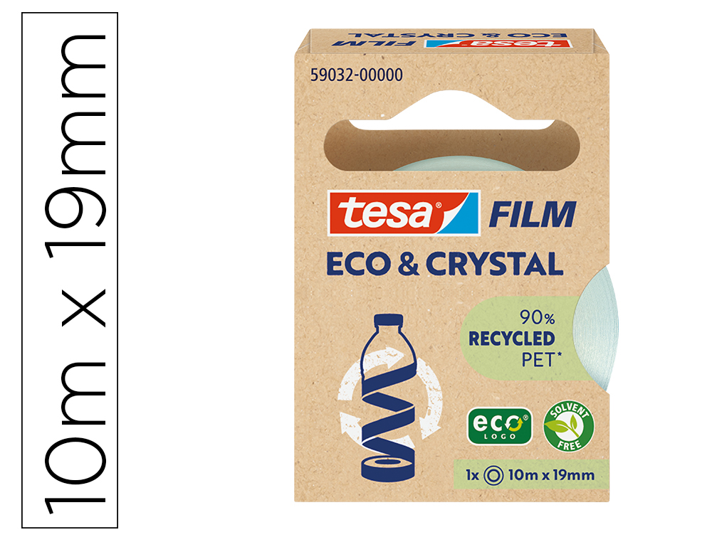 CINTA ADHESIVA TESA FILM ECO&CRISTAL TRANSPARENTE 10 MT X 19 MM