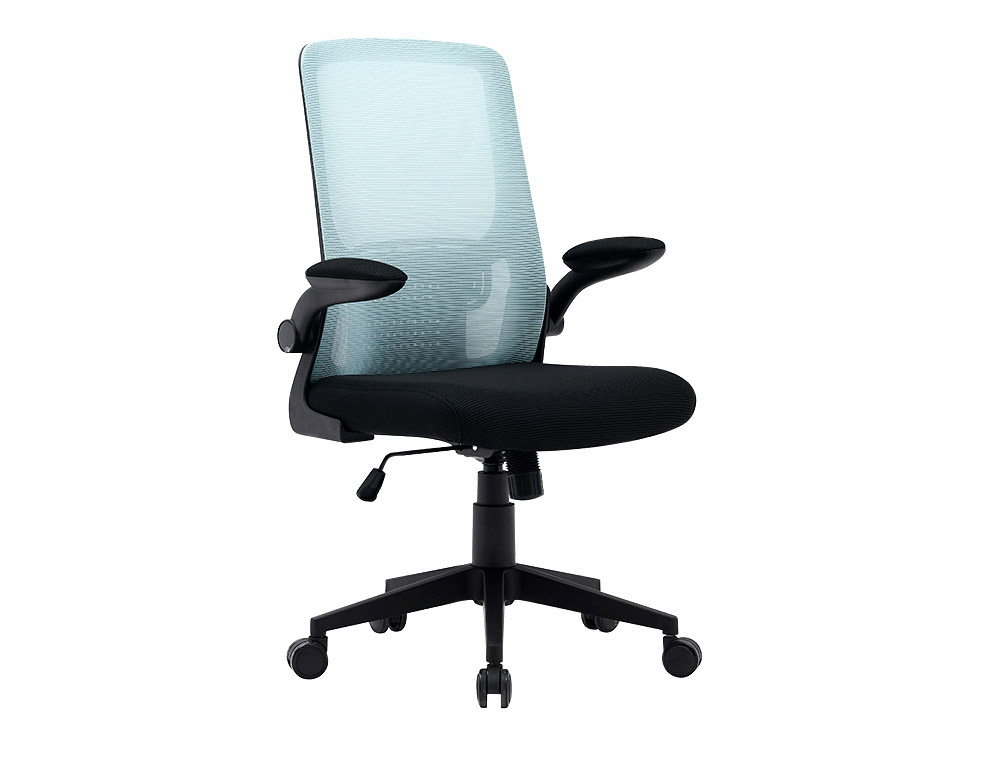 SILLA Q-CONNECT OFICINA ALBA MALLA BASE METALICA ALT MAX 1110 ANC 610 PROF 580 RUEDAS PREMIUM COLOR NEGRO AZUL