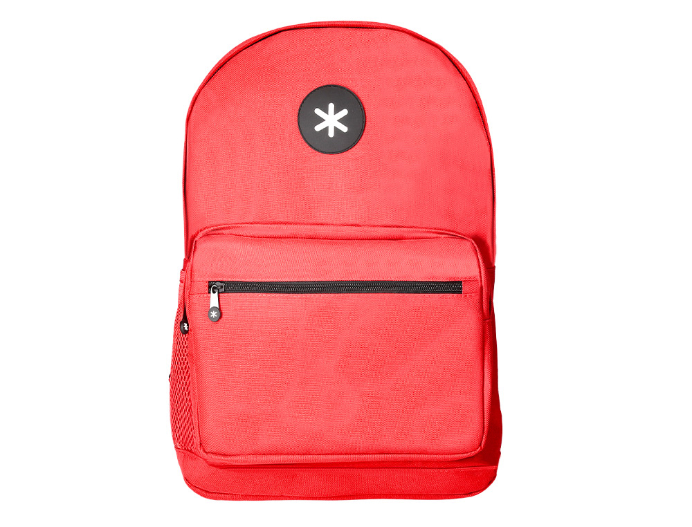 CARTERA ANTARTIK MOCHILA CON ASA Y BOLSILLO FRONTAL CONCREMALLERA COLOR ROJO 320X140X430 MM